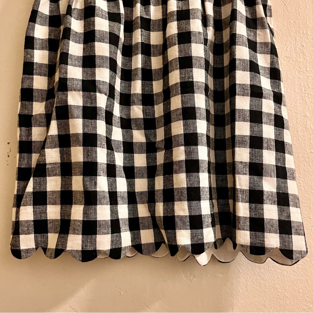 J. Crew Black & White Plaid Gingham High Waist Scallop Hem Skirt Pockets - Picture 13 of 14